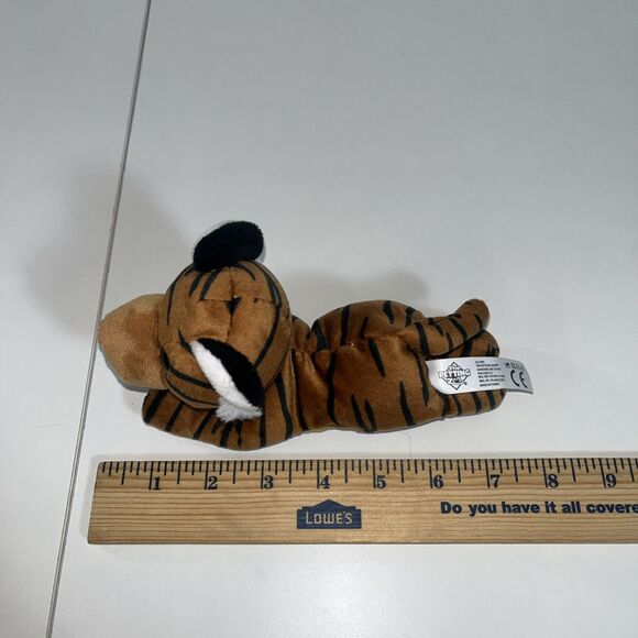 THE PETTING ZOO Small Striped Tiger Cat Plush Stuffed Animal Toy Laying Down 8” - Picture 7 of 7